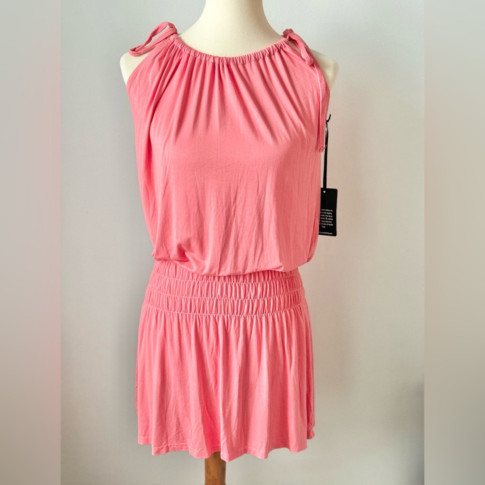 Michael Lauren Kentmore-Tank Pink Dress with Smocking